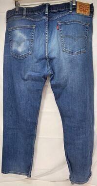 Levi's 505 Jeans Mens 42x32 Distressed Faded Blue Denim Workwear Grunge